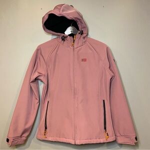 Geographical Norway Pink Hooded Softshell Jacket Size 10